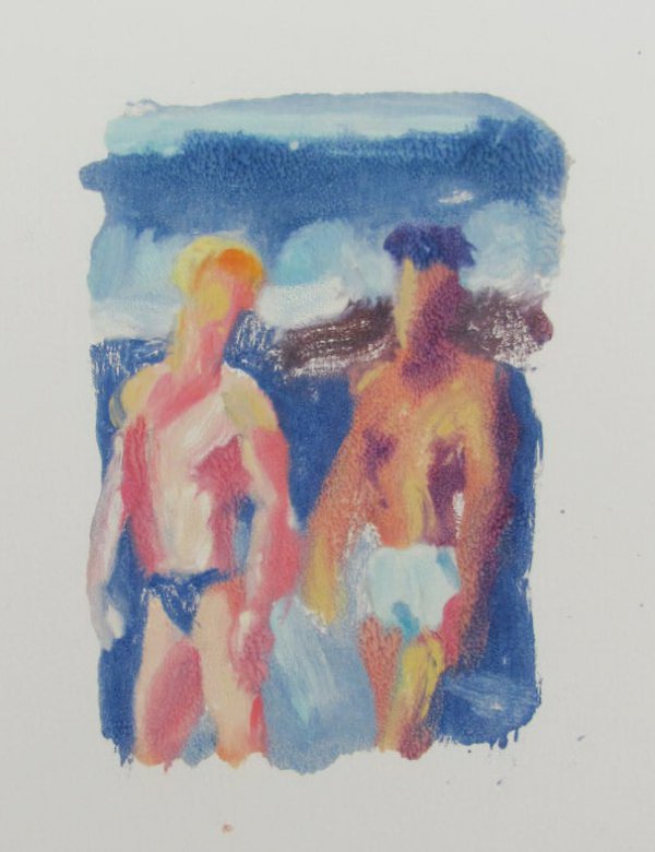 Two Men By Stormy Sea by McWillie Chambers