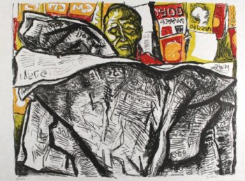 Uomo Con Giornale / Man With Newspaper by Renato Guttuso at Sylvan Cole Gallery