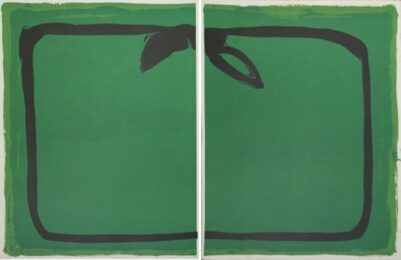 Verd I Orla Negra / Green, And Black Border by Joan Hernandez Pijuan at Sylvan Cole Gallery