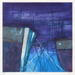 Winter Harbour by Barbara Rae at Royal Academy of Arts