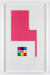 ‘radius-cut Pink White’ by Peter Saville at Paul Stolper Gallery