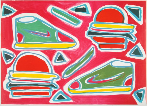 Cheeseburger Deluxe by Katherine Bernhardt