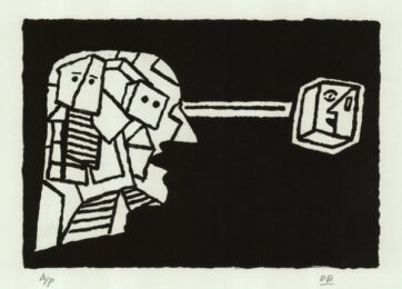 Man Looking At Paul Klee by Derek Boshier at Sims Reed Gallery (IFPDA)