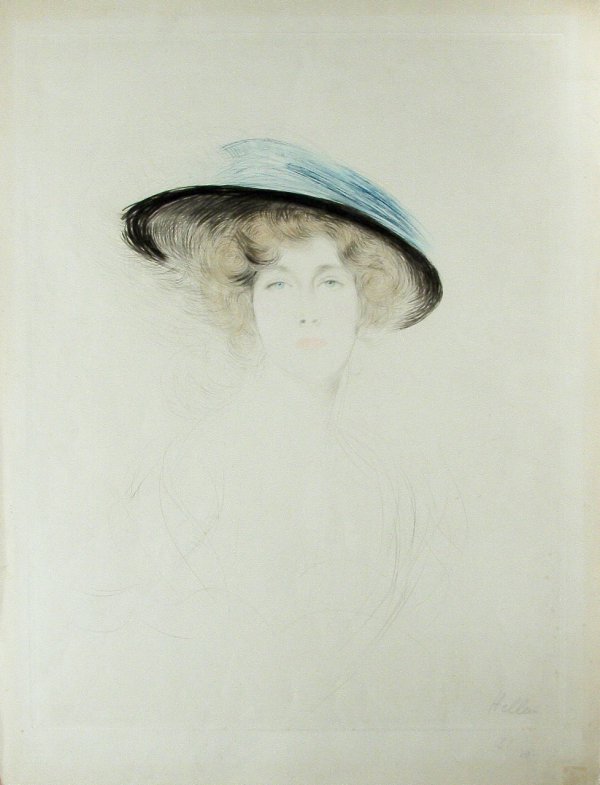 Le Chapeau A Plume – Mademoiselle Liane De Pougy by Paul Cesar Helleu