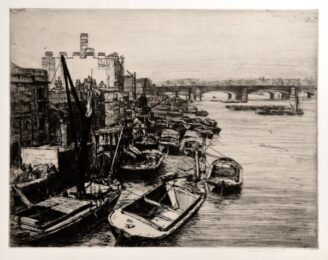 Thames View With Barges by Mortimer Luddington Menpes at Editions Graphiques Ltd