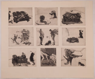“domestic Scenes” (nine Plates On One Sheet) by William Kentridge at Sylvan Cole Gallery
