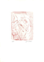 Coppia Con Il Clown by Mino Maccari at Sylvan Cole Gallery