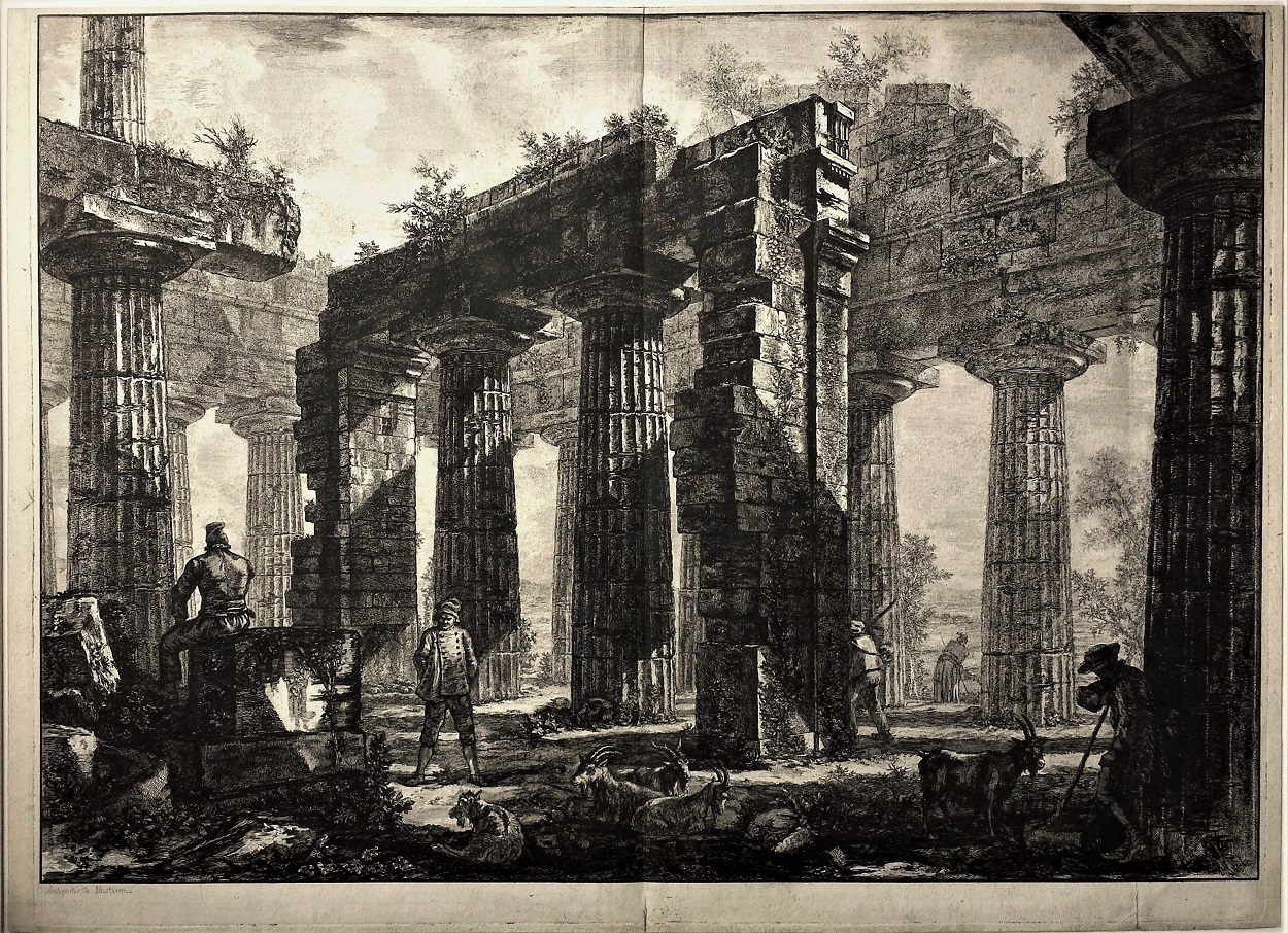 Pronaos Du Temple De Neptune – Working Proof by Giovanni Battista Piranesi