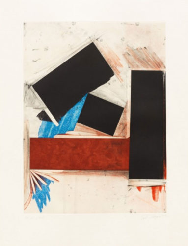 Untitled (Red Square With Blue) by Joel Shapiro at