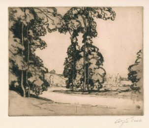 On The Banks Of The Seine by Alfred East at Sylvan Cole Gallery