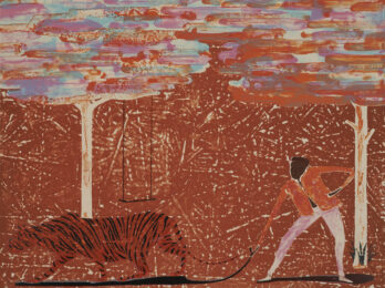 Tiger (stealing Shadows) by Stephen Chambers RA at Paupers Press