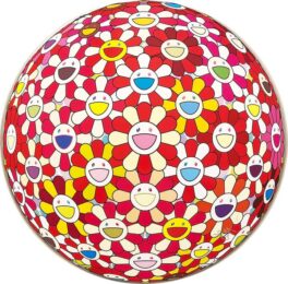 Flowerball: Koi/red Crowned Crane Vermilion by Takashi Murakami at Vogtle Contemporary