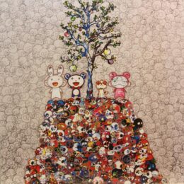 Kaikai, Kiki, Dob And Pom Atop The Mound Of Dead by Takashi Murakami at Vogtle Contemporary