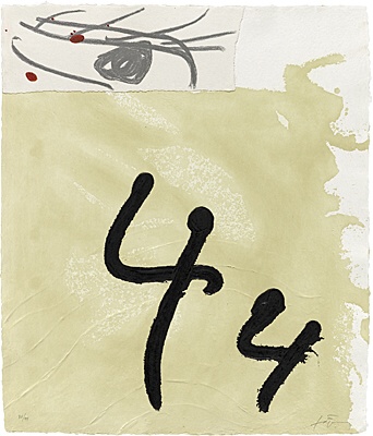 Aiguafort amb collage by Antoni Tapies