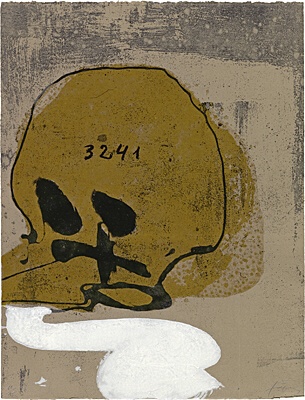 Crani amb xifres by Antoni Tapies