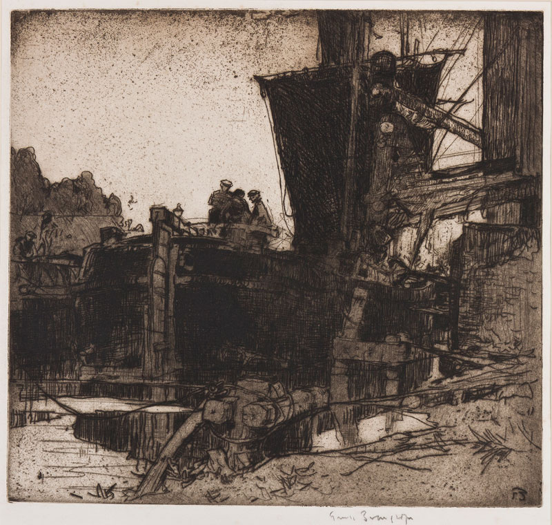 Barques A Bruges by Frank Brangwyn
