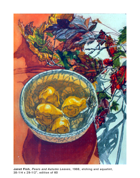 Pears And Autumn Leaves by Janet Fish