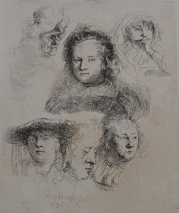 Studies Of The Head Of Saskia And Others by Harmensz van Rijn Rembrandt