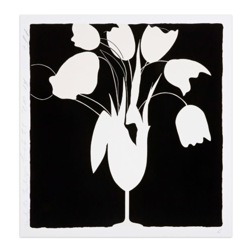 White Tulips And Vase by Donald Sultan