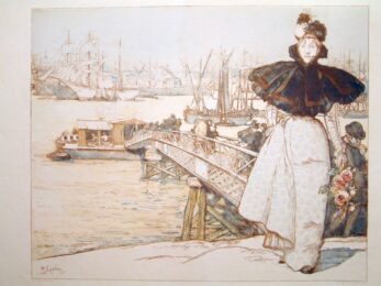 Woman By A Jetty by Auguste Louis Lepere at Editions Graphiques Ltd