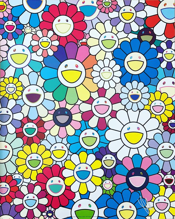 A Field Of Flowers Seen From The Stairs To Heaven by Takashi Murakami