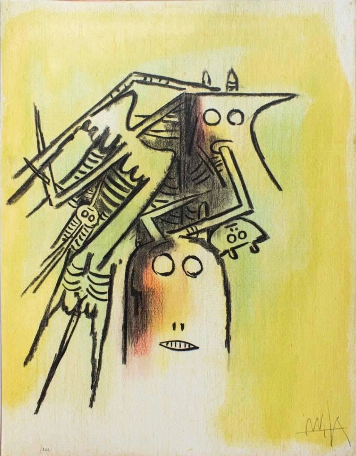 Elle, Casqué, From Pleni Luna by Wifredo Lam