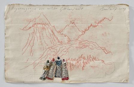 Figurengruppe Vor Wilder Gotthardwelt (group Of Figures In Front Of The Wild Gotthard-world) by Jürgen Brodwolf