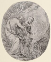 Death Dragging An Old Man To His Tomb by Stefano Della Bella at Emanuel von Baeyer - Cabinet