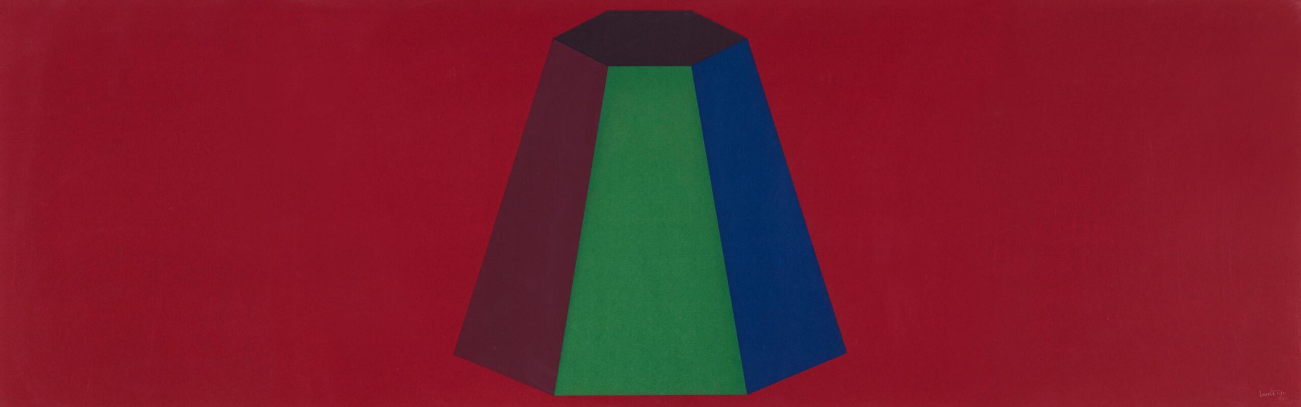 Flat Top Pyramid With Colors Superimposed by Sol LeWitt