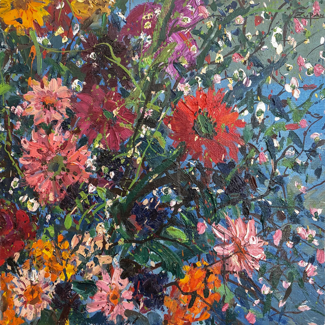Zinnias Bouquet by Bruno Zupan