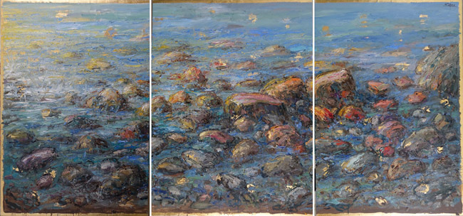 Triptych: Rocks And Sea by Bruno Zupan
