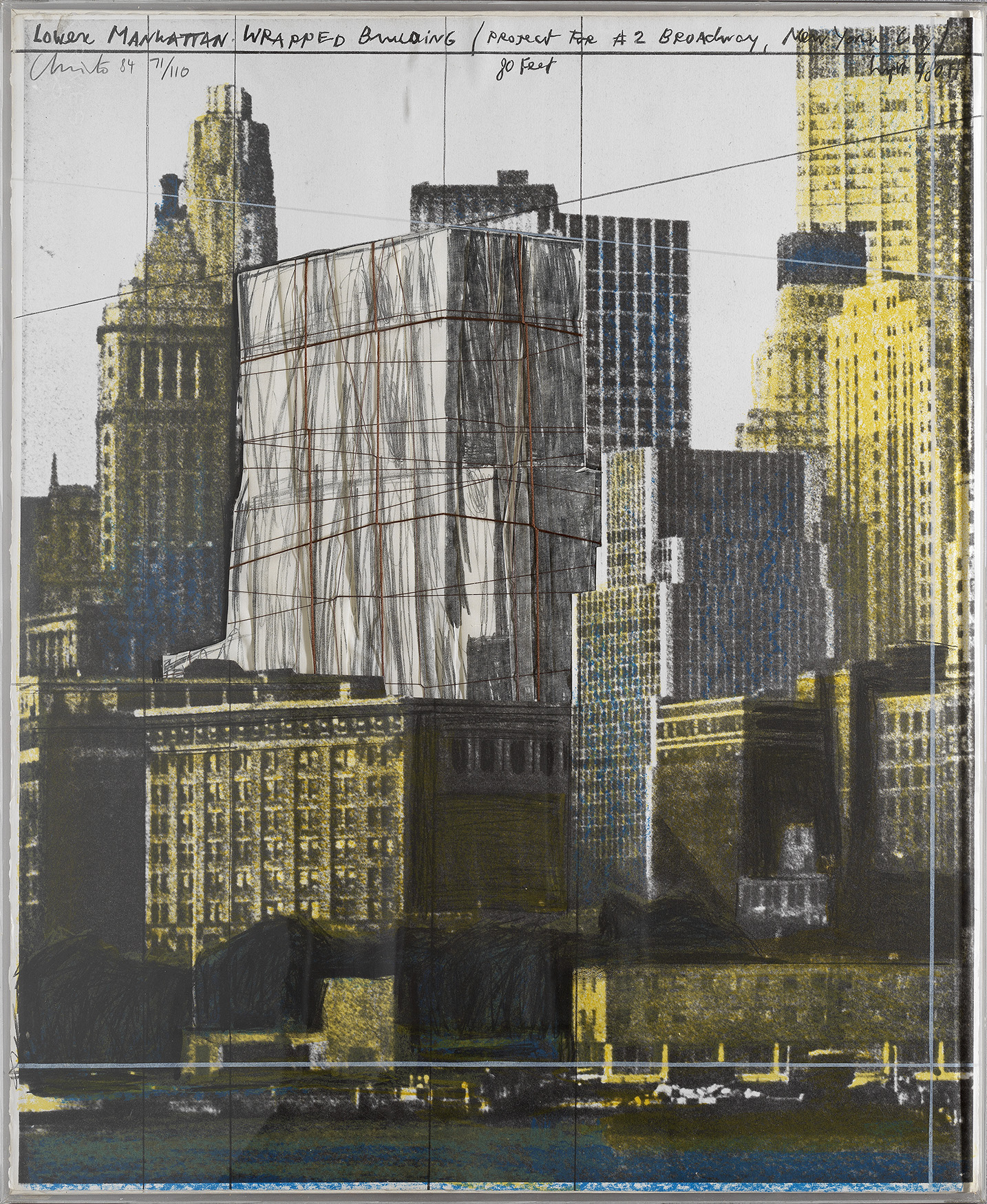 Lower Manhattan Wrapped Building, Project For 2 Broadway, N. Y by Christo and Jeanne-Claude