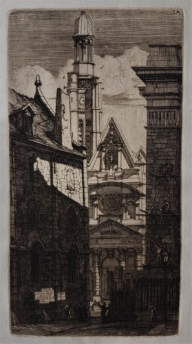 Saint-Étienne-du-mont, 6th State (of 8) by Charles Meryon