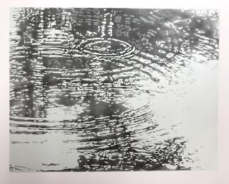 A pale blue pond by Rica Bando at ebo Gallery