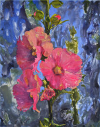 Hollyhocks by Sari Davidson at Oehme Graphics