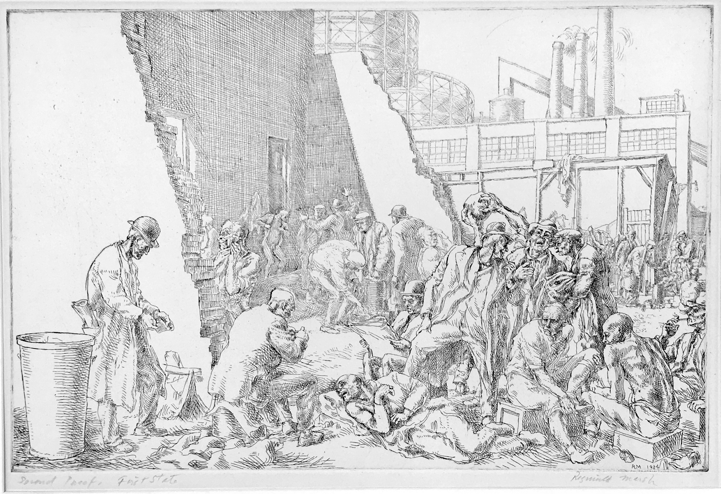 East Tenth Street Jungle, 1934, rare first state by Reginald Marsh