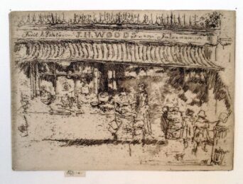 J.H. Woods’ Fruit Shop, Chelsea by James Abbott McNeill Whistler at Harris Schrank Fine Prints