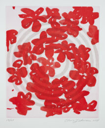 Red Poppies, Grey Target by Claire Lieberman at Oehme Graphics