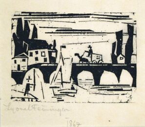 Wagon Crossing a Bridge (Wagen auf einer Brucke) by Lyonel Feininger at Harris Schrank Fine Prints