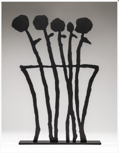 Black Flowers Sculpture by Donald Baechler at