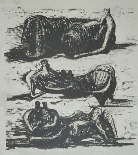 Three Reclining Figures, from: Poetry by Henry Moore