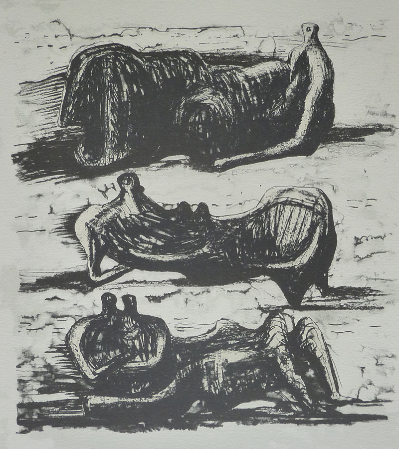 Three Reclining Figures, from: Poetry by Henry Moore