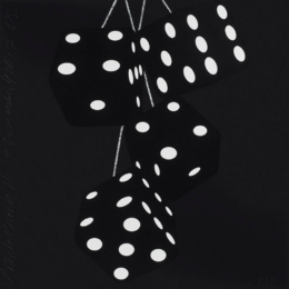 Black Black Fuzzy Dice by Donald Sultan at Maune Contemporary