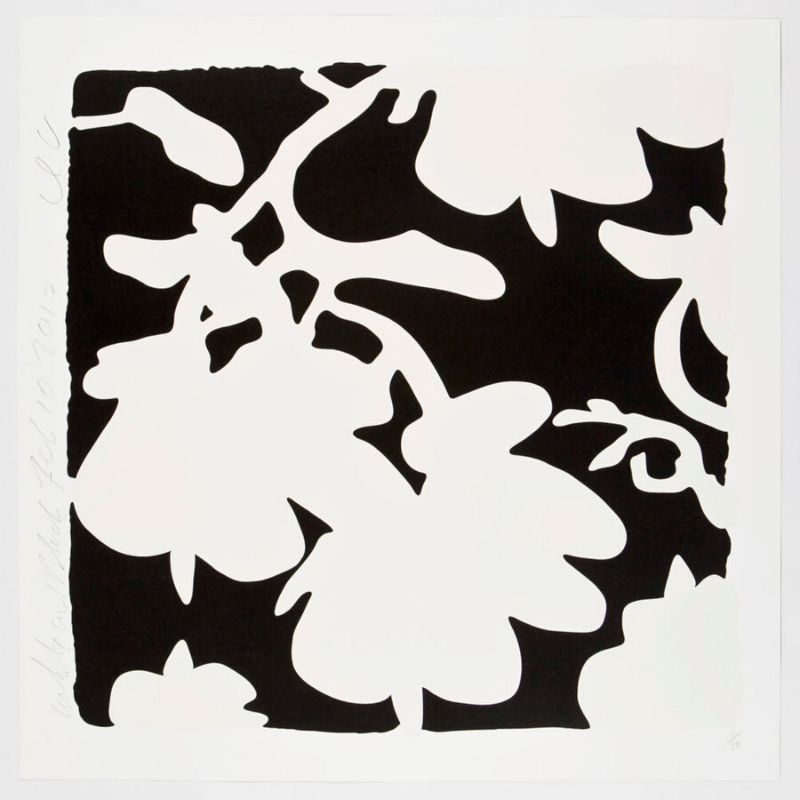 Lantern Flowers, White And Black by Donald Sultan