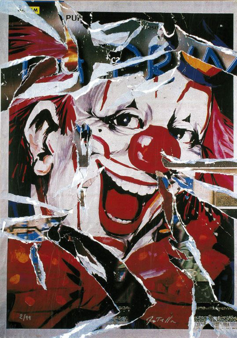 Il Clown ci Guarda by Mimmo Rotella