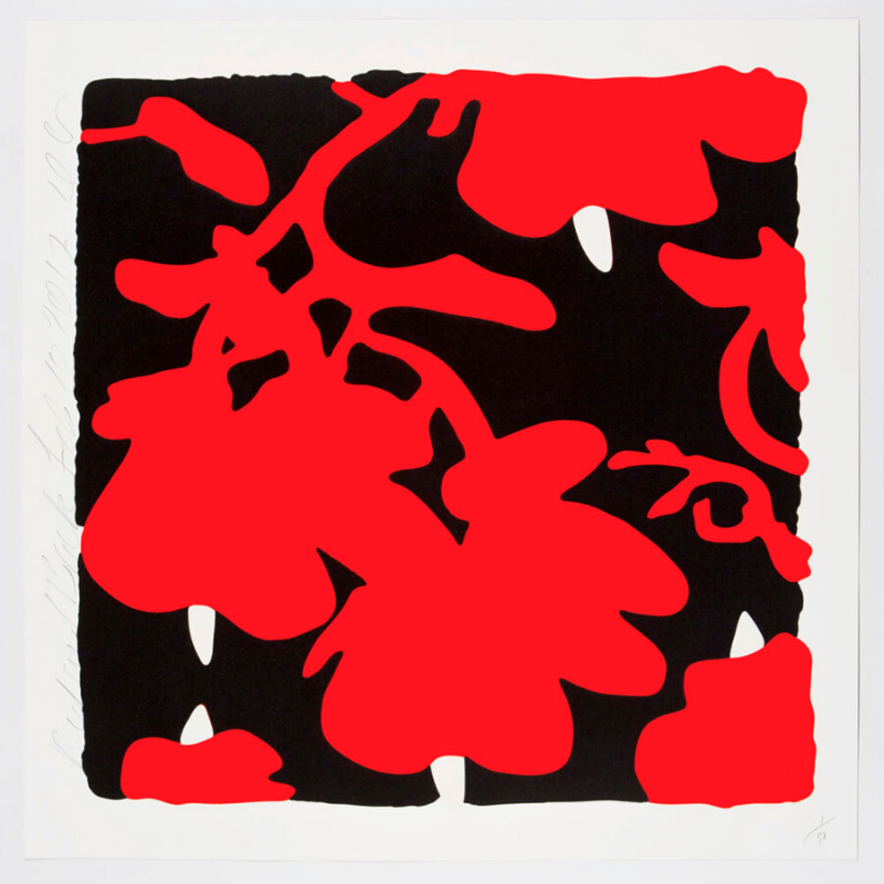 Lantern Flowers, Red And Black by Donald Sultan