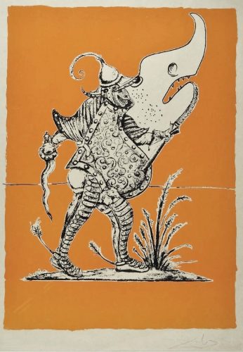 “Les Songes Drôlatiques de Pantagruel” (Plancha 73-7-X) by Salvador Dali