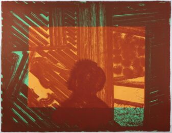 Artist and Model (in green and yellow) by Howard Hodgkin at Petersburg Press