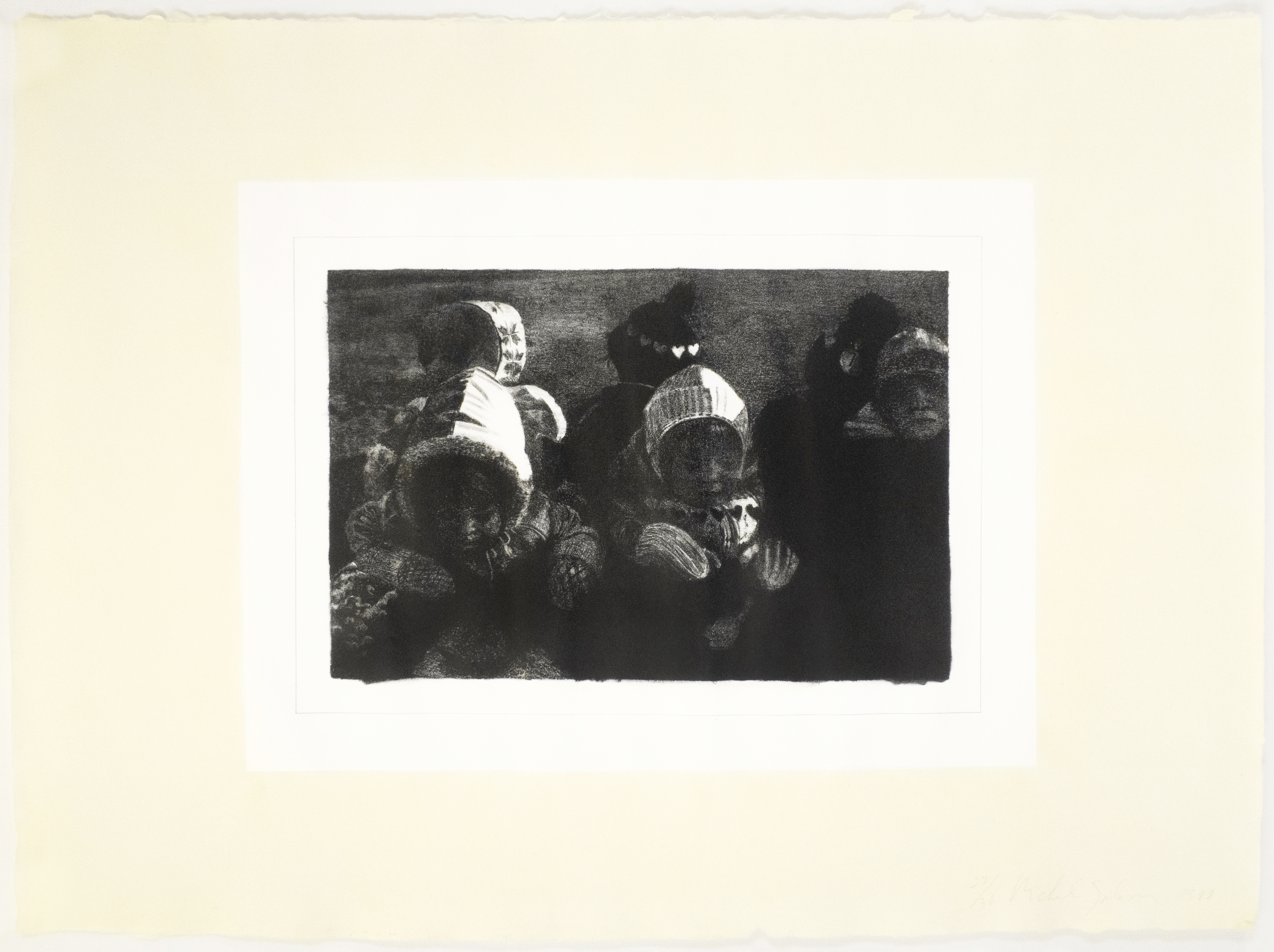 Children (lithograph) by Michele Zalopany