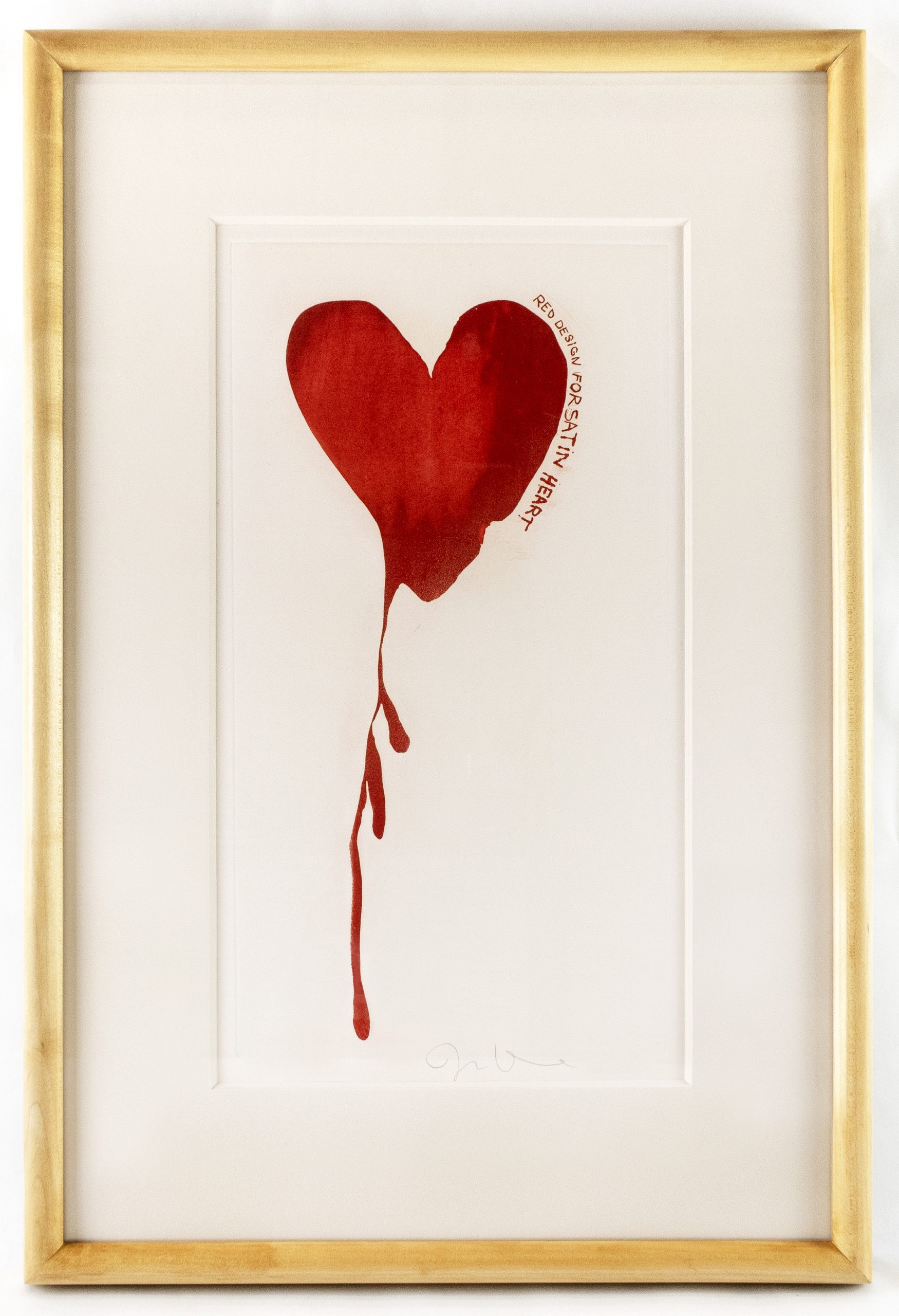 Design for Red Heart (framed) by Jim Dine